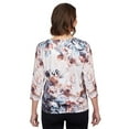 thumbnail image 2 of Alfred Dunner Womens Asymmetric Floral Lace Neck Top, 2 of 6