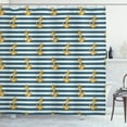 thumbnail image 1 of Ambesonne Harbour Stripe Shower Curtain, Vintage Anchors, 69"Wx70"L, Earth Yellow Slate Blue, 1 of 3