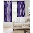 thumbnail image 2 of Purple Ombre Blackout Curtains, Light Blocking Print Window Curtains, Abstract Art Moire Ocean Waves Thermal Insulated Window Drapes for Living Room Kitchen Cafe 2 Panels, 104"W x 52"L, 2 of 9