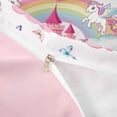 thumbnail image 4 of Metsweet Dreamy Rainbow Unicorn Duvet Cover Queen, Princess Castle Butterflies Queen Bedding,Pink Reversible,3-Piece,1 Duvet Cover and 2 Pillowcases, 4 of 6