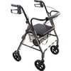Roscoe Medical Aluminum Deluxe 8" Wheel Rollator/Rolling Walker, Padded Seat, Blue, 300 lb Capacity