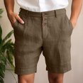thumbnail image 3 of Fanxing Mens Shorts Cotton Beach Short Pants Outdoor Solid Color Summer Short Pants Coffee,S, 3 of 7