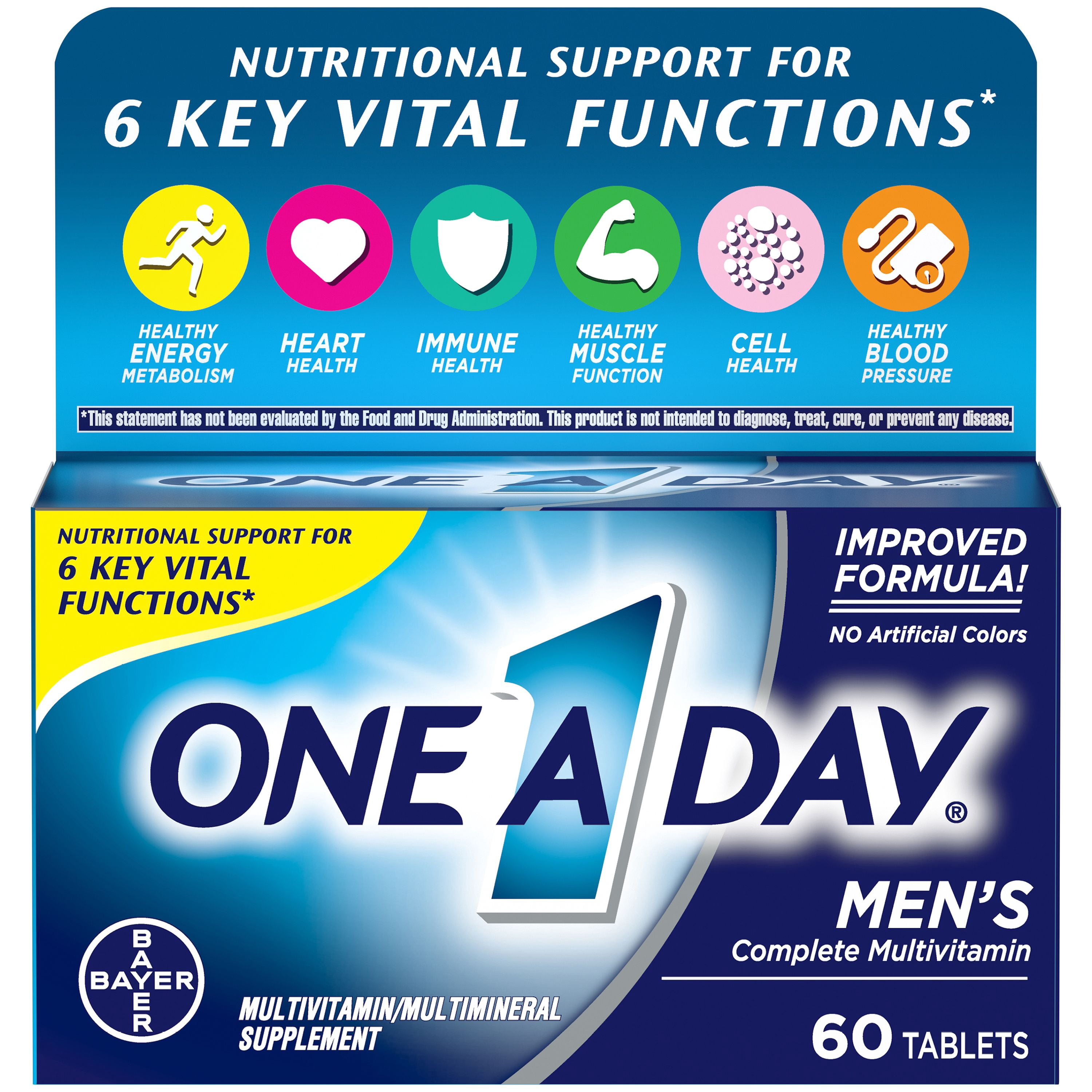 One A Day Men's Multivitamin Tablets, Multivitamins for Men, 60 Count