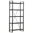 thumbnail image 4 of vidaXL 5-Tier Bookcase Black 35.4"x11.8"x70.9" Solid Mango Wood, 4 of 10
