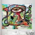 thumbnail image 1 of Colorful Tapestry, Doodle Bird Character Eyes Eyesight Portrait Unusual Retro Illustration, Fabric Wall Hanging Decor for Bedroom Living Room Dorm, 5 Sizes, Multicolor, by Ambesonne, 1 of 1