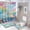 style-1014, variant on 4 Piece Bathroom Rug Set with Shower Curtain Bath Mat U-Shaped Floor Mat Toilet Lid Oval Rug Squared Colorful Abstract Waterproof Durable Bathroom Decor Shower Colorful Geometry Style