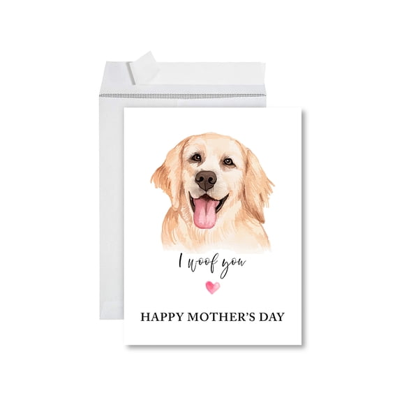 Koyal Wholesale Funny Mother's Day Jumbo Card With Envelope, I Woof You, Set of 1