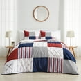 thumbnail image 2 of Sweet Jojo Designs Baseball Patch Red White and Blue Full/Queen Bed Comforter 3 Piece Bedding Set - 3 Piece, 2 of 6