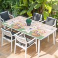 thumbnail image 2 of Happy Easter Table Cloths for 6 Foot Rectangle Tables, Cute Bunny Colorful Eggs Spring Flowers Green Patio Waterproof Elastic Fitted Tablecloths, Washable Rectangular Table Cover for Camping, 2 of 8