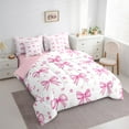 thumbnail image 3 of Castle Fairy Pink Ribbon Bow-Tie 7-Piece Twin Bedding Sets for Kids Girls Women,Kawaii Stars Print Bedding Comforter Set,Dreamy Princess Breathable Sheet Sets,Super Cozy Room Decor, 3 of 8