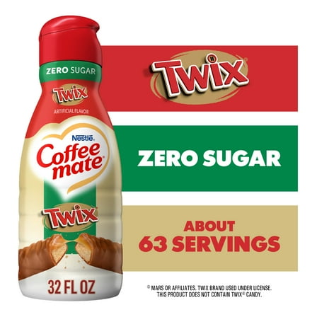 Coffee mate Twix Flavored Coffee Creamer, Zero Sugar, Gluten-Free Creamer, 63 Servings 32 fl oz