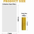 thumbnail image 5 of 100pcs -Clear Cellophane Bags 6*12 With Ties Goodie Bags For Packaging Popcorn Party Favor Cookie Candy Bakery Plastic Gift Wrap, 5 of 5