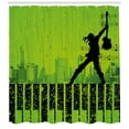 thumbnail image 3 of Ambesonne Popstar Party Shower Curtain, Music in the City, 69"Wx70"L, Lime Green Black, 3 of 3
