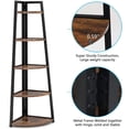 thumbnail image 5 of Tribesigns 5-Tier Bookshelf, 70" Industrial Corner Ladder Shelf for Living Room, Home Office, Brown, 5 of 5