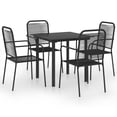 thumbnail image 6 of vidaXL Patio Dining Set Black Glass and Steel Seat 3/5/7/9 Piece Multi Sizes, 6 of 19