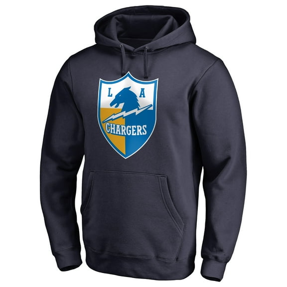 Men's Navy Los Angeles Chargers Vintage Shield Logo Pullover Hoodie