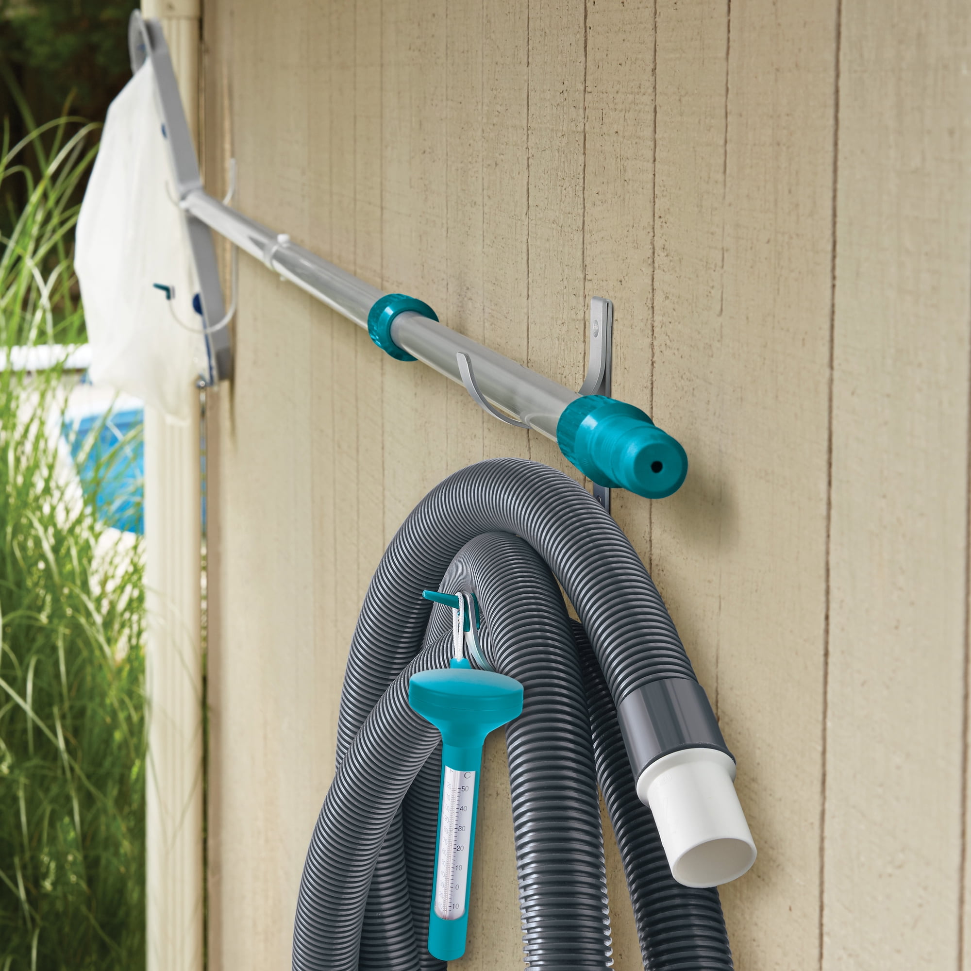 Mainstays Silver Aluminum Accessory Hooks - 2 per pack - 9 in x 1.5 in x 3.5 in