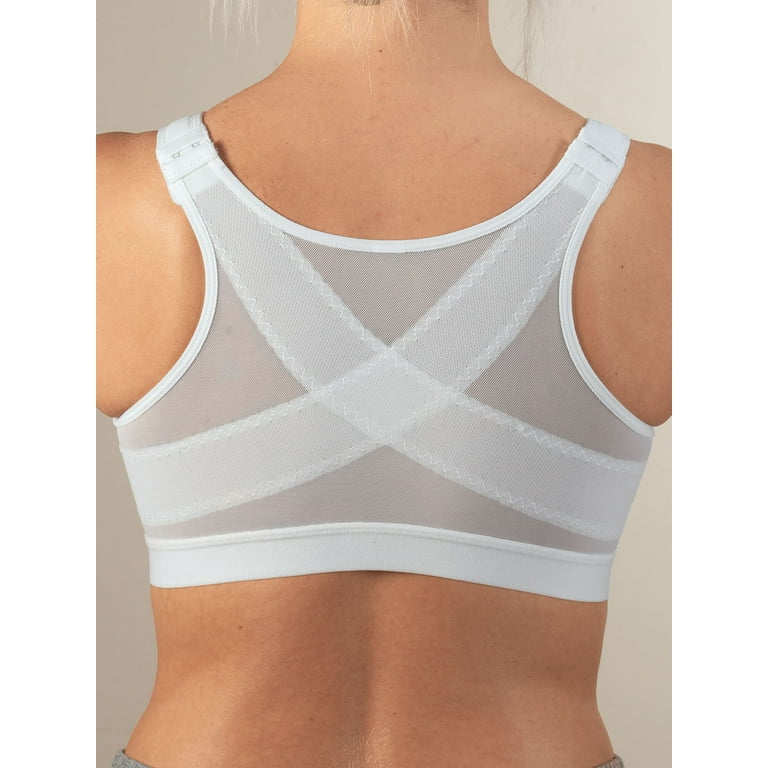 Supreme Comfort Posture Support Bra, Adjustable Padded Straps, Front  Closure, Breathable Mesh - Medium, White