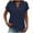 Navy, variant on Pxxlle Plus Size Womens Shirts Cotton Linen Cap Sleeve Shirt Summer Casual Button V Neck Tops Khaki S