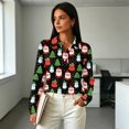 thumbnail image 4 of LRGSHF Holiday Tops for Women Long Sleeve Christmas Graphic Blouses Lightweight Collared Merry Christmas Shirts Fall Spring Vacation Streetwear Green S, 4 of 5