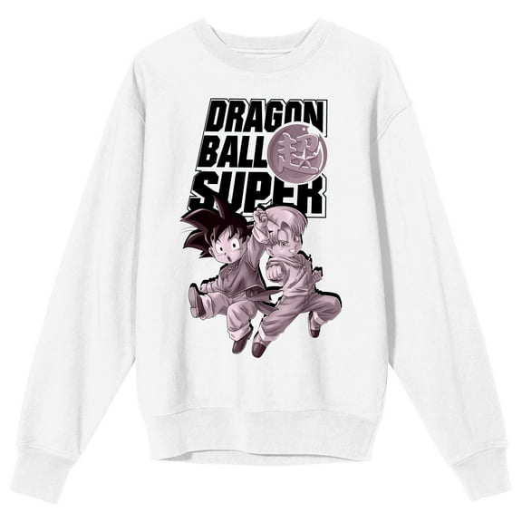 Dragon Ball Super Chibi Art Crew Neck Long Sleeve Men's White Sweatshirt
-Small