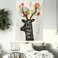thumbnail image 3 of Qutoe Tapestry, Deer Silhouette with Antlers and Love What You Do Message Hand Drawn Flower Bloom, Wall Hanging for Bedroom Living Room Dorm Decor, 60W X 80L Inches, Multicolor, by Ambesonne, 3 of 5