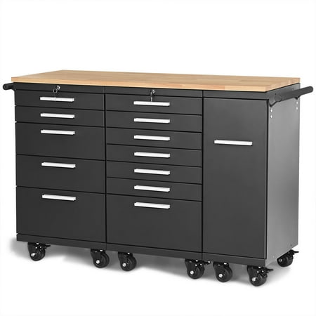 tool storage cabinet drawers garage workbench rolling cart chest wheels wood wooden steel gymax station goplus organizer rubber dialog displays