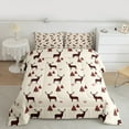 thumbnail image 2 of Manfei Xmas Reindeer Slihouette Full Size Comforter Sets,Christams Tree Snowflake Bedding Comforter Set,Red Beige Bedding Sets For Child,Super Cozy Room Decor Reversible,3-Piece, 2 of 8