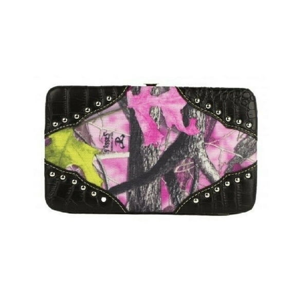 Womens Wallet Sassy B Pink Camo Western Ladies Flat Clutch Pocketbook