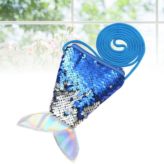 IBASETOY Girls Change Purse Coin Purse Mermaid Tail Sequins 1Pcs Fashion Royalblue Holds Keys