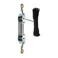 thumbnail image 1 of figatia Rope Pulley Hoist Block and Tackle Sturdy Labor Saving Professional Portable Lifting Heavy Objects Rope Hoisting for Building , 4 Wheel and 20m Rope, 1 of 9