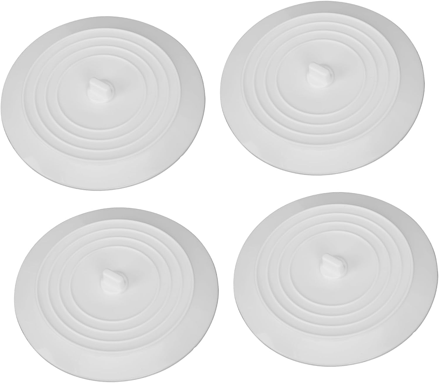 4pcs Bathtub Plug Sink Hair Stopper Flat Tub Stopper Rubber Bath Tub