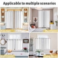 thumbnail image 6 of Grey Vertical Striped Kitchen Curtains 63 Inch Length, White Modern Simple Geometric Grommet Top Bedroom Living Room Curtains, Light Filtering Cafe Curtain Drapes 2 Panels Set 104''x63'', 6 of 8