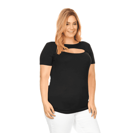 Red Coral Turquoise Ring - Simlu Womens Plus Size Keyhole Top Plus Size Short Sleeve Tops - Made in USA