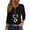 Black, variant on Casual Women's V-Neck T-Shirt Featuring 3/4 Sleeve, Printed Design, and Decorative Button, Perfect for Daily Wear, Spring Fall Transitions, Weekend Activities, and Office Casual,Green XL