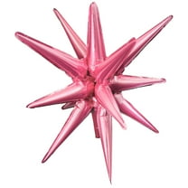 27 inch 3D Star-Burst All-In-One - Metallic Pink (Air-Fill Only) Foil Mylar Balloon - Party Supplies Decorations