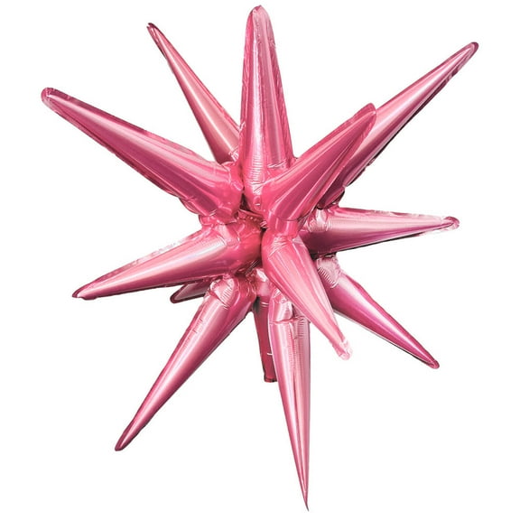 27 inch 3D Star-Burst All-In-One - Metallic Pink (Air-Fill Only) Foil Mylar Balloon - Party Supplies Decorations