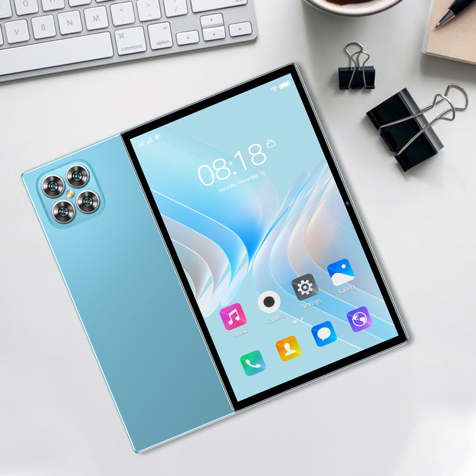 shyuyusa New 2+16G All Netcom 10.1inch Android Tablet Computer 10 Core IPS HD Ultra-thin Screen WiFi Bluetooth Voice Call Game Office Learn Tablet SIM Communication