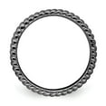thumbnail image 2 of 925 Sterling Silver Stackable Expressions Black-plated Ring Size: 8; for Adults and Teens; for Women and Men, 2 of 5