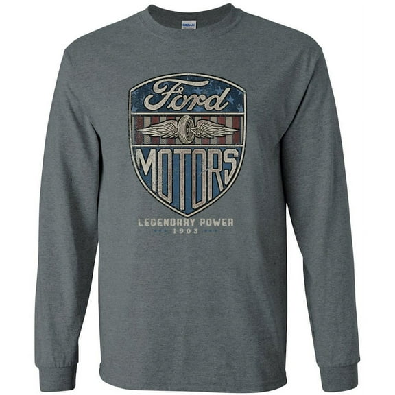 Vintage Ford Motors Decal T-shirt Long Sleeve Mens