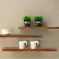 thumbnail image 4 of Wall Mounted Rustic Floating Shelves Wall Hanging Display Rack Decor Floating Shelves Wood Wall Shelf Home Bedroom Storage Rack Retro color L, 4 of 8