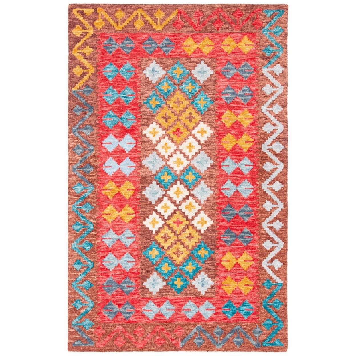 SAFAVIEH Aspen Edna Tribal Area Rug, Brown/Red, 5' x 8'