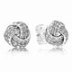 thumbnail image 4 of Sterling Silver Drop Earrings Featuring Heart-Shaped Love Knot and Shooting Star Design for Girls, 4 of 5