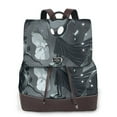 thumbnail image 1 of Easygdp Forest Black Ghost Warrior Mochila de Cuero para Mujeres, Bolso de Hombro, Bolsos de Mano de Moda para Trabajo y Viajes, 1 of 4