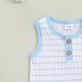 thumbnail image 5 of HCNTES Baby Boy Tank Outfit Toddler Baby Boy Clothing Set 6 12 18 24 Month 2T 3T Summer Stripe Printed Sleeveless Vests Tops Elastic Waist Shorts Set, 5 of 6