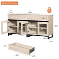thumbnail image 4 of WAMPAT 2-in-1 Modern TV Stand with Glass Doors & 2 Drawers, Metal Base Entertainment Center for 70 Inch TVs, Media Console for Living Room & Bedroom, 4 of 9
