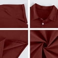 thumbnail image 5 of Qwertyu Mens Polo Shirts Short Sleeve Linen Shirt Summer Button Vacation Beach Shirt Casual Collared Shirts Lightweight Tops Wine 4XL, 5 of 7