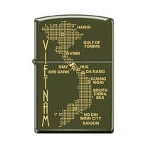 Zippo Lighter- Vietnam Dot Map War Green Matte Windproof Lighter #Z5287