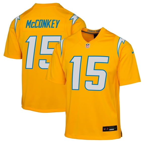 Youth Nike Ladd McConkey Gold Los Angeles Chargers Alternate Charger Power Game Player Jersey