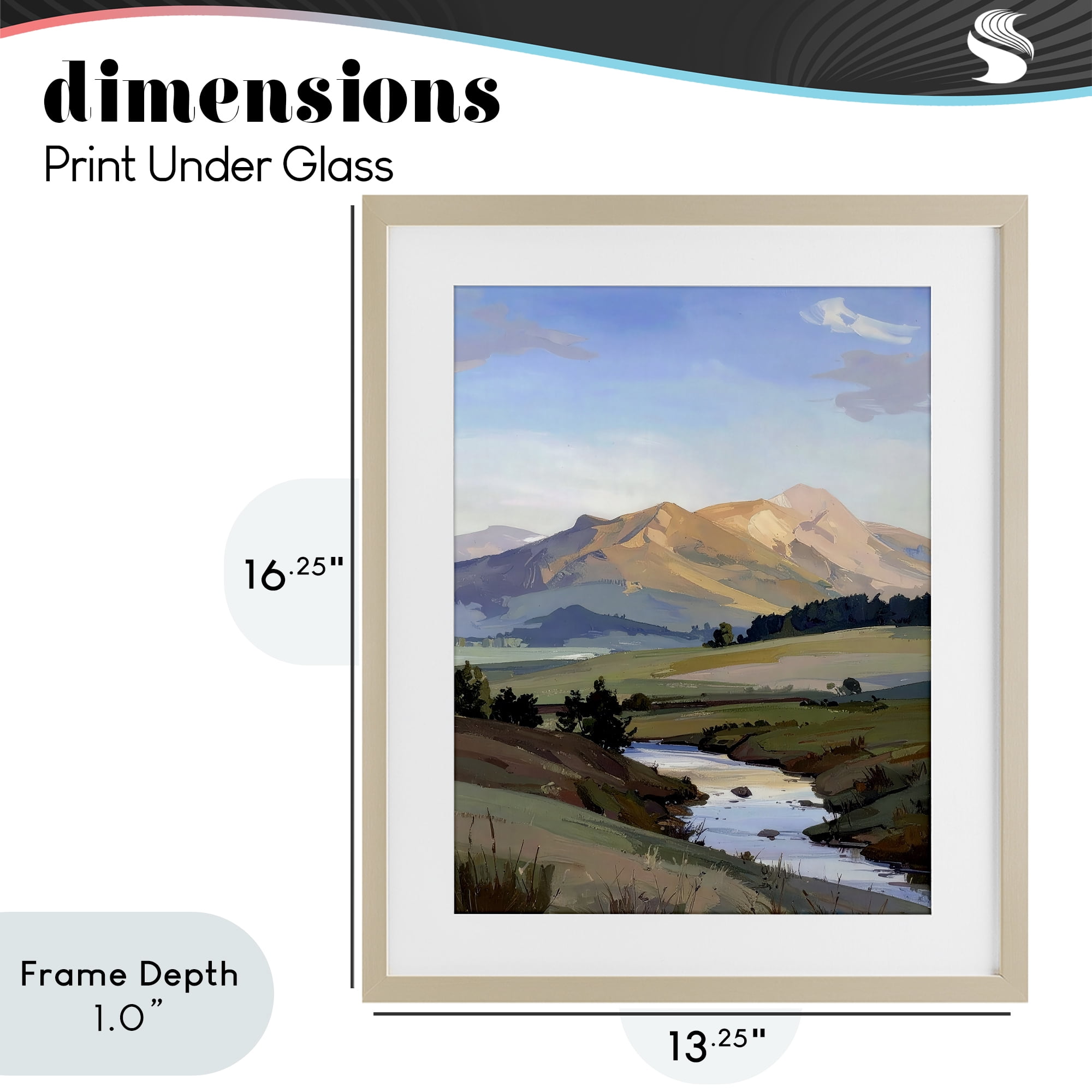 Stupell Industries Across The Valley River Birch Framed Print Under Glass, design by Alonza Saunders